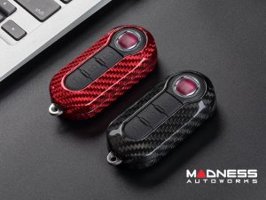 FIAT 500 Key Fob Cover - Carbon Fiber - T-Carbon - Black